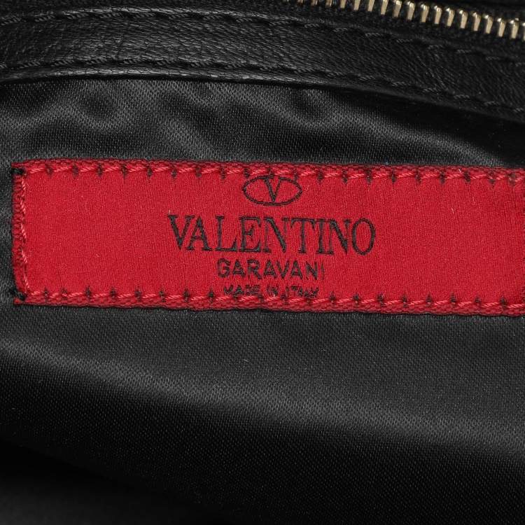 Pre Owned Valentino Multicolor Printed Nylon And Leather Double Pocket Bow Tote