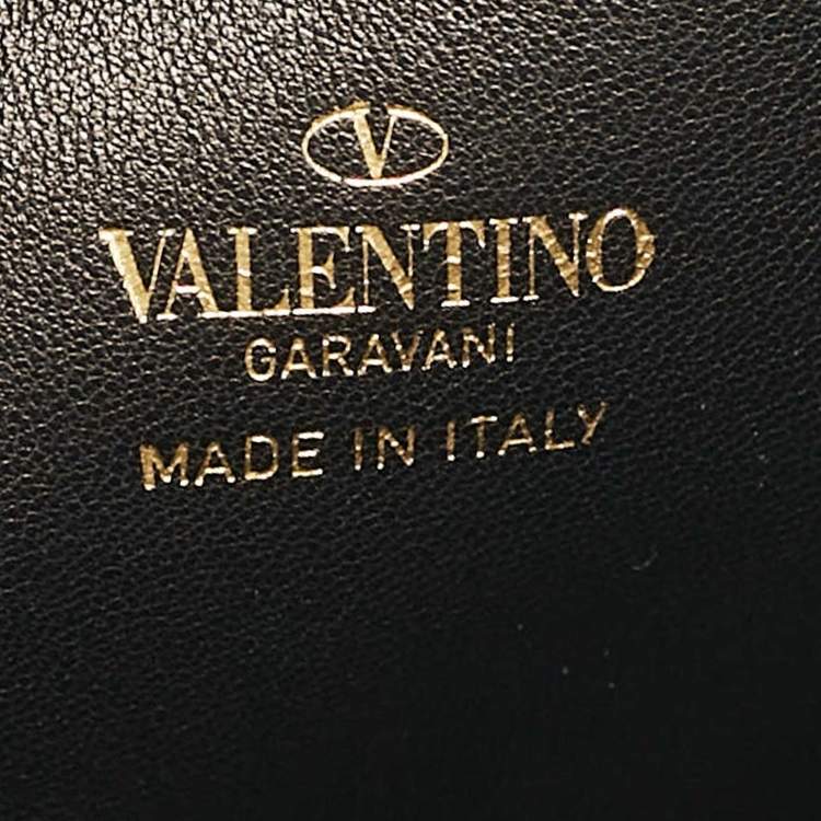 Pre Owned Valentino Black Leather VLogo Mini Bucket Bag