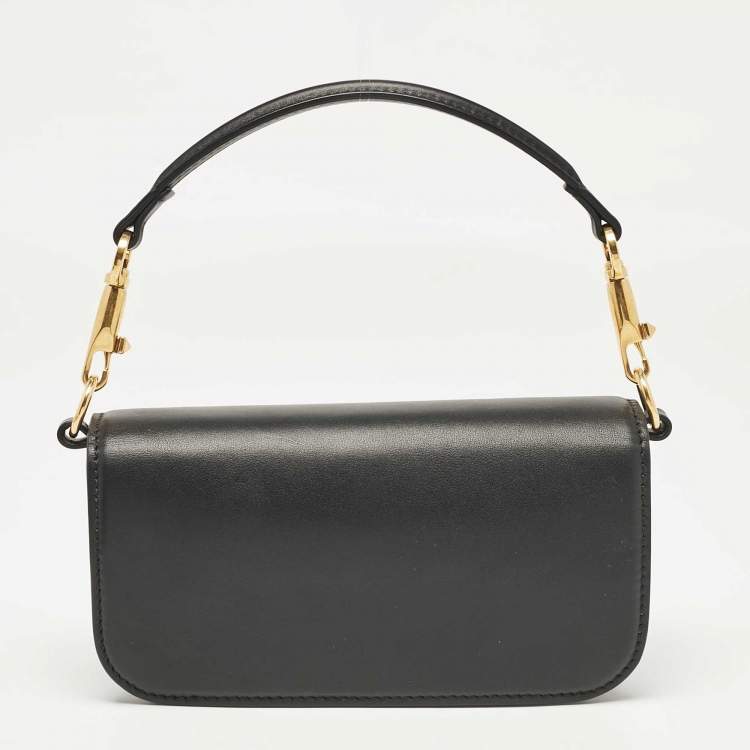 Pre Owned Valentino Black Leather Small Loco Shoulder Bag