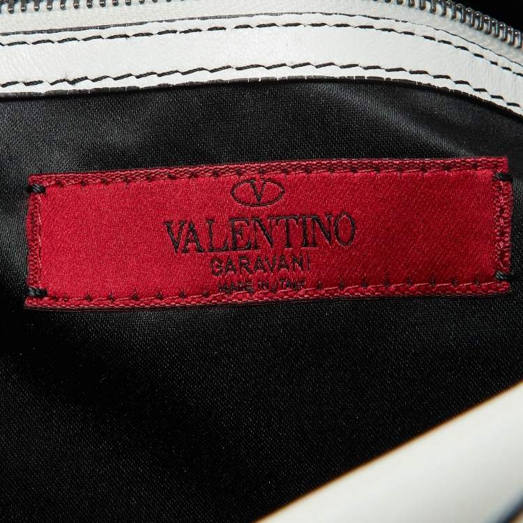 Pre Owned Valentino White Leather 3D Rose Petal Shopper Tote