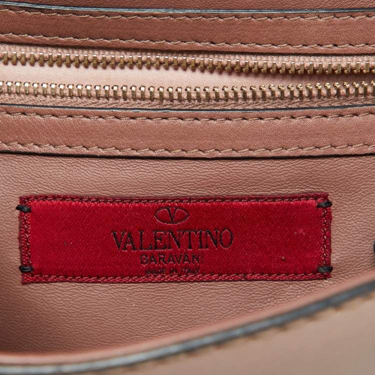 Pre Owned Valentino Multicolor Leather Crystal Embellished Small Glam Lock Shoulder Bag