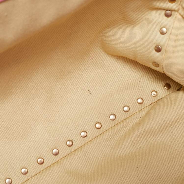 Pre Owned Valentino Pink Leather Medium Rockstud Trapeze Tote