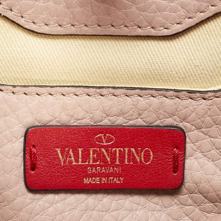 Pre Owned Valentino Dusty Pink Leather RockStud Small Joylock Top Handle Bag