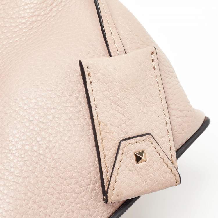 Pre Owned Valentino Dusty Pink Leather RockStud Small Joylock Top Handle Bag