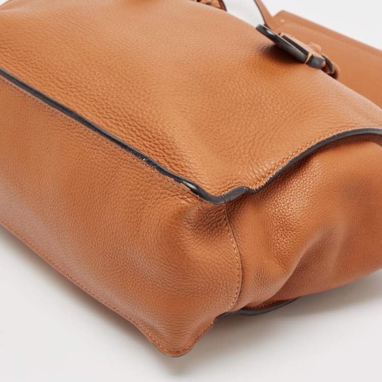 Pre Owned Valentino Brown Leather Braided Handle To Be Cool Tote