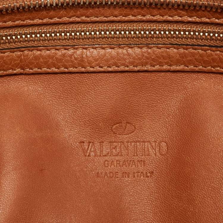 Pre Owned Valentino Brown Leather Braided Handle To Be Cool Tote