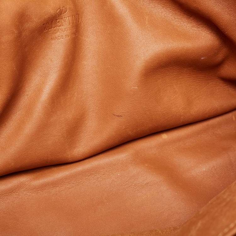 Pre Owned Valentino Brown Leather Braided Handle To Be Cool Tote