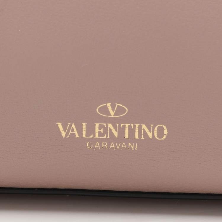 Pre Owned Valentino Beige Leather Rockstud Crossbody Bag