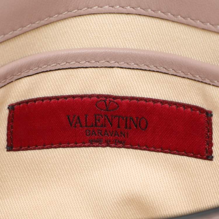 Pre Owned Valentino Beige Leather Rockstud Crossbody Bag