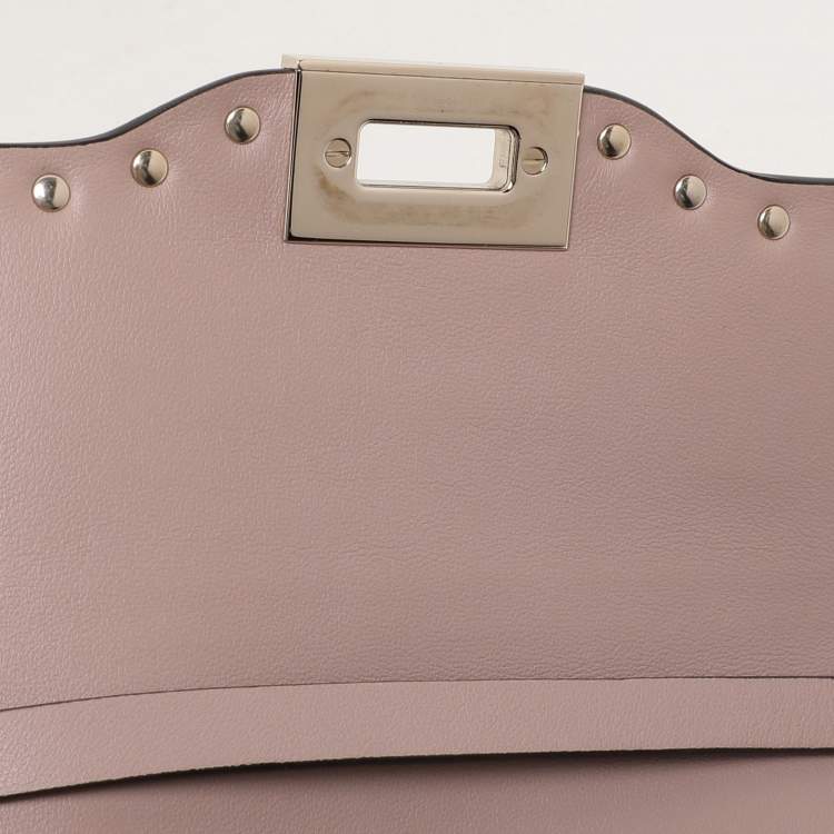 Pre Owned Valentino Beige Leather Rockstud Crossbody Bag