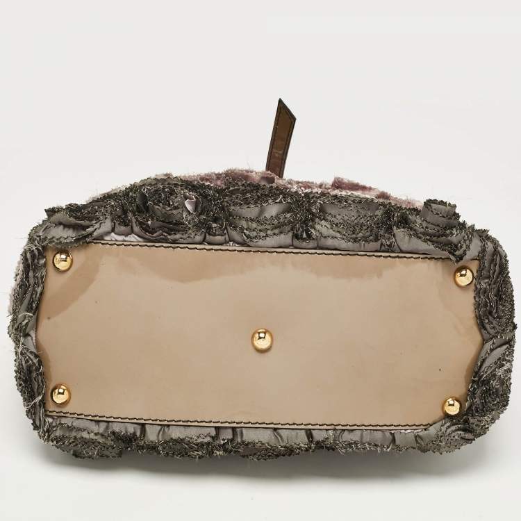 Pre Owned Valentino Multicolor Patent Leather and Satin Rosier Tote