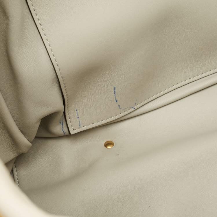 Pre Owned Valentino Off White Leather Roman Stud Shopper Tote