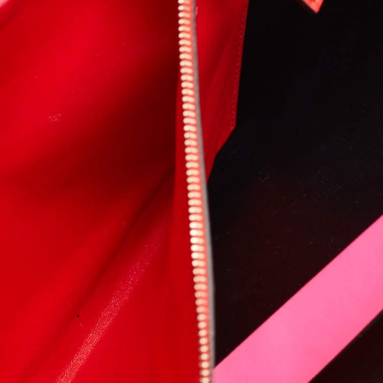 مملوكة مسبقًا Valentino Pink/White Leather VLogo Shopper Tote