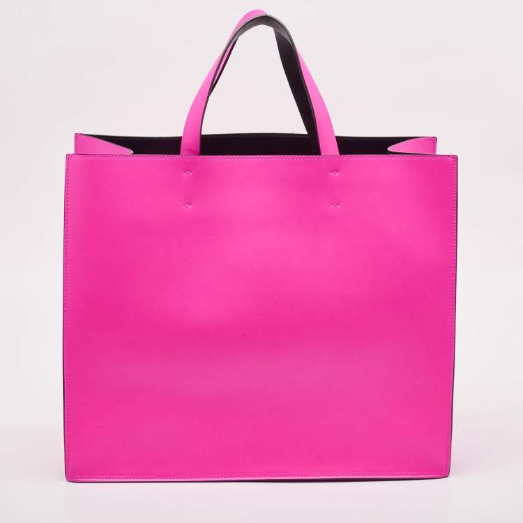 مملوكة مسبقًا Valentino Pink/White Leather VLogo Shopper Tote