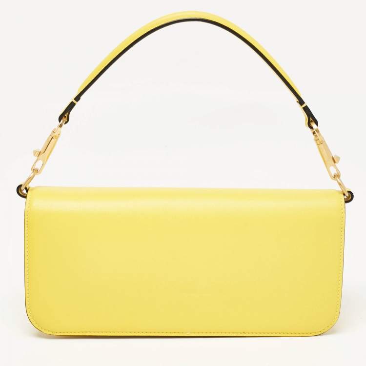 Pre Owned Valentino Yellow Leather Loco Shoulder Bag