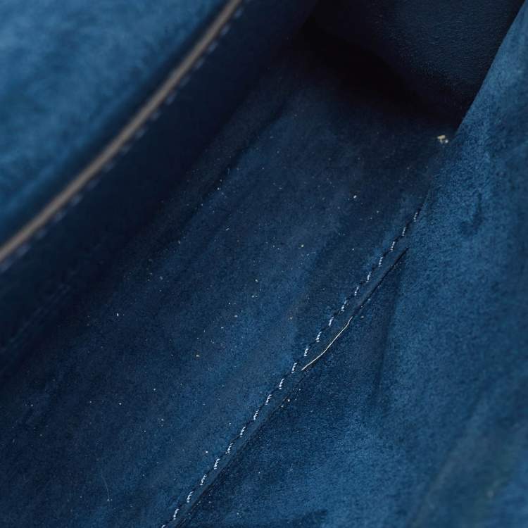 Pre Owned Valentino Blue Leather Rockstud Flap Crossbody Bag