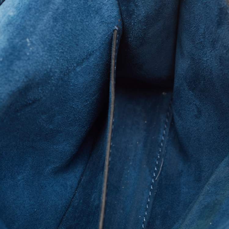 Pre Owned Valentino Blue Leather Rockstud Flap Crossbody Bag