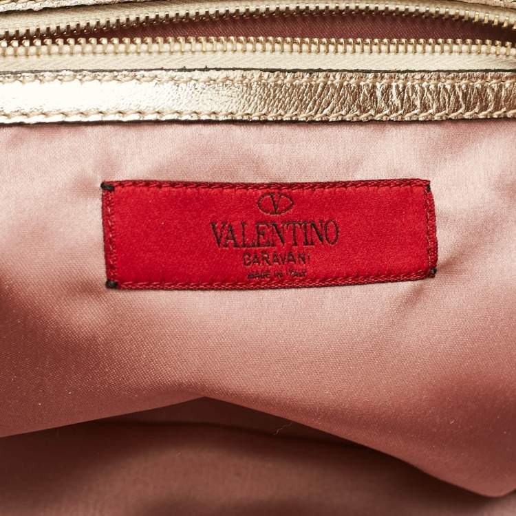 Pre Owned Valentino Multicolor Flower Applique Satin and Leather Tote