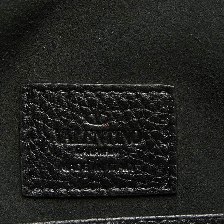 Pre Owned Valentino Black Leather Rockstud Envelope Pouch
