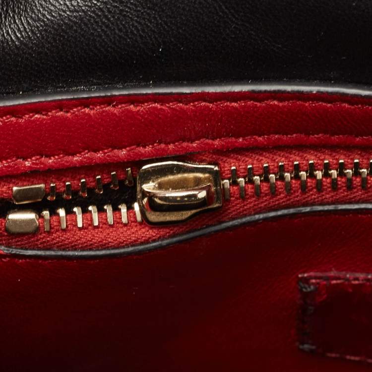 Pre Owned Valentino Gold Quilted Leather Medium Rockstud Spike Top Handle Bag