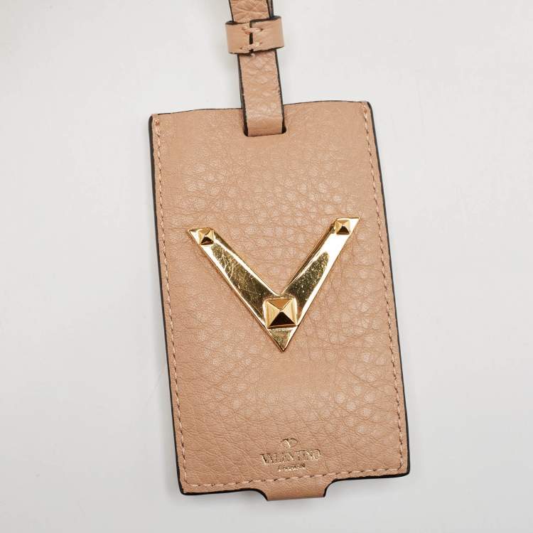 Pre Owned Valentino Beige Leather Medium B-Rockstud Shoulder Bag