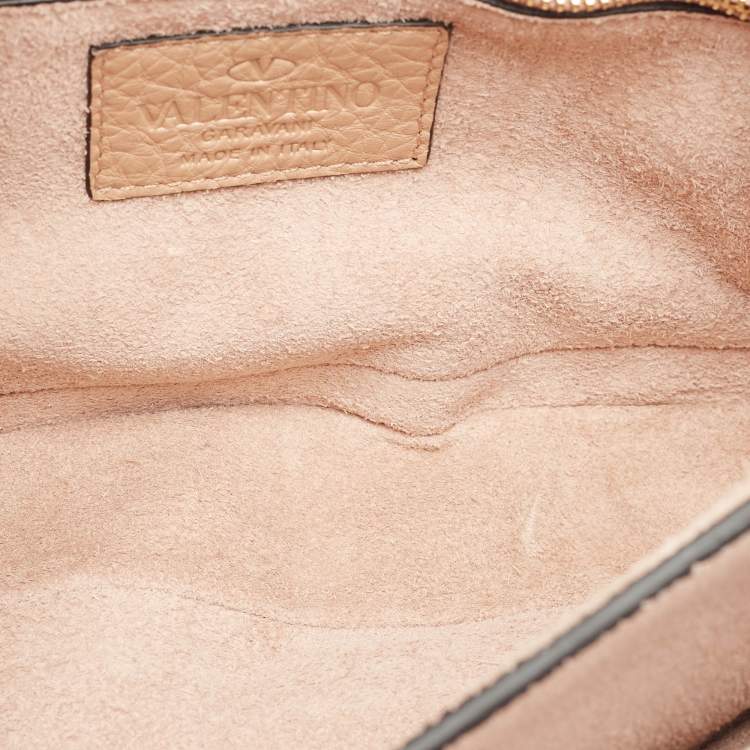 Pre Owned Valentino Beige Leather Medium B-Rockstud Shoulder Bag