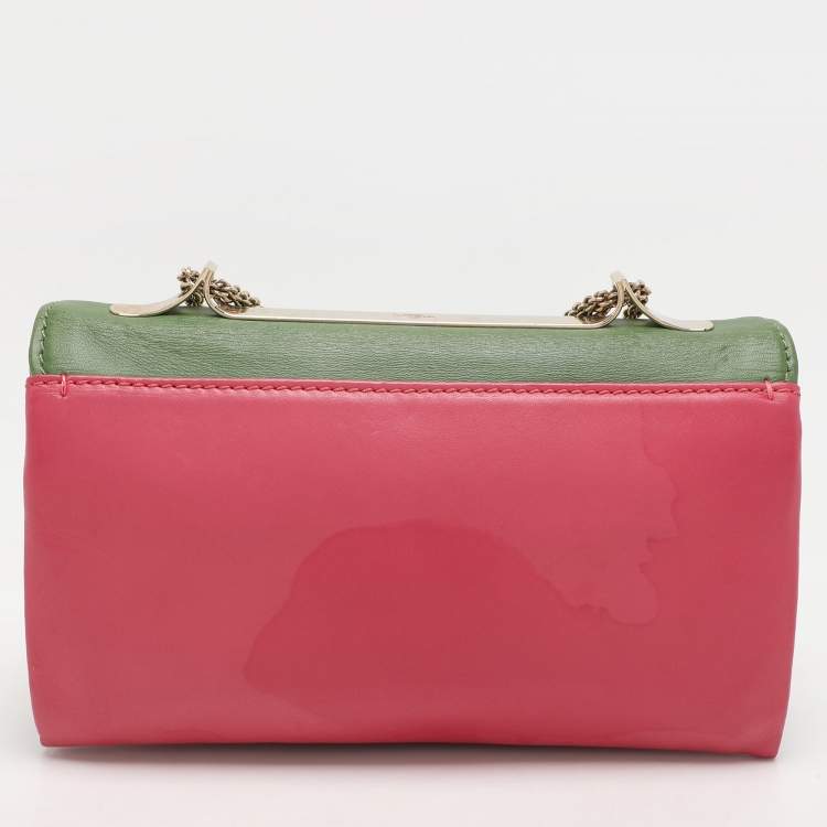 Pre Owned Valentino Multicolor Leather Rockstud Va Va Voom Chain Clutch