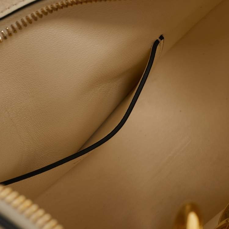 Pre Owned Valentino Off White Leather Small VLogo Moon Hobo