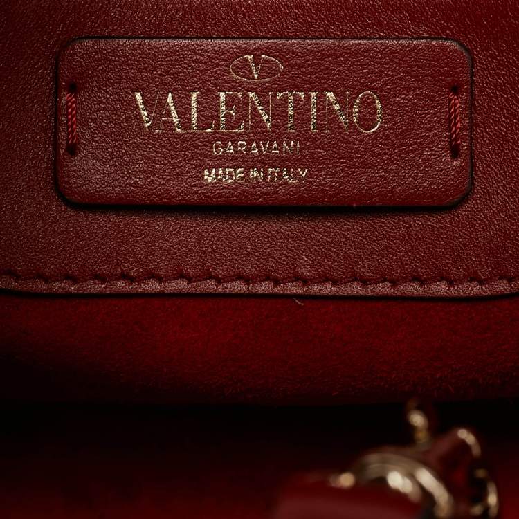 Pre Owned Valentino Red Leather Demilune Tote