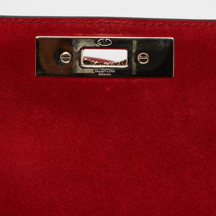 Pre Owned Valentino Red Leather Demilune Tote