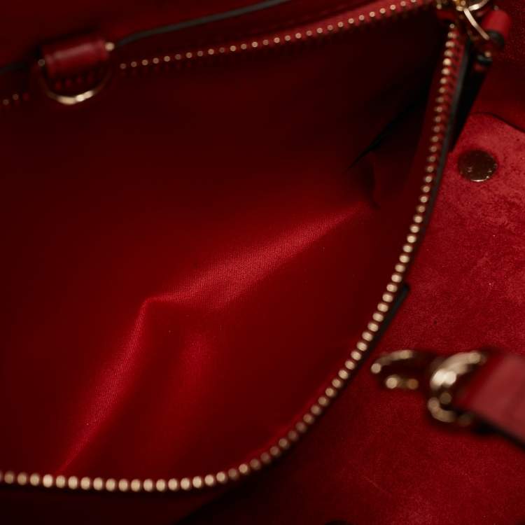 Pre Owned Valentino Red Leather Demilune Tote