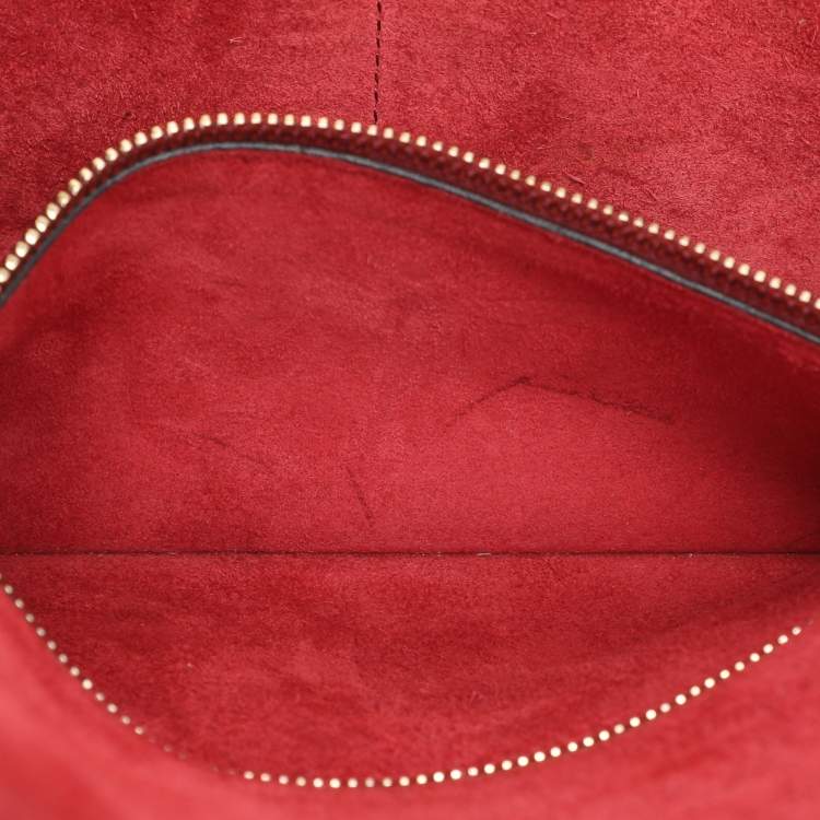 Pre Owned Valentino Burgundy Leather Medium Rockstud Glam Lock Flap Bag