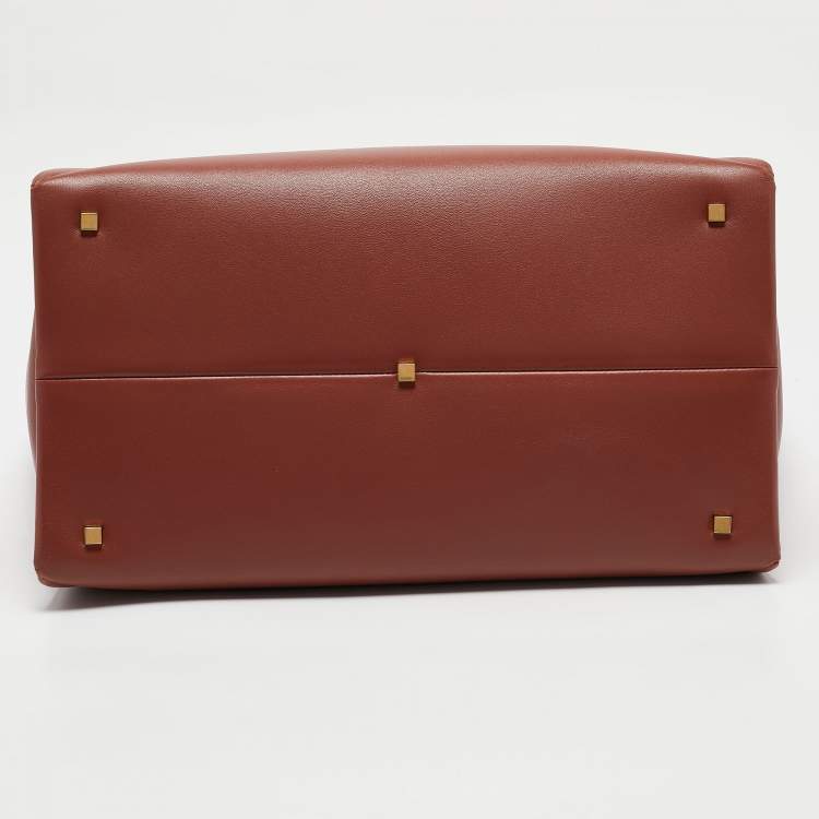 Pre Owned Valentino Brick Red Leather One Stud Tote