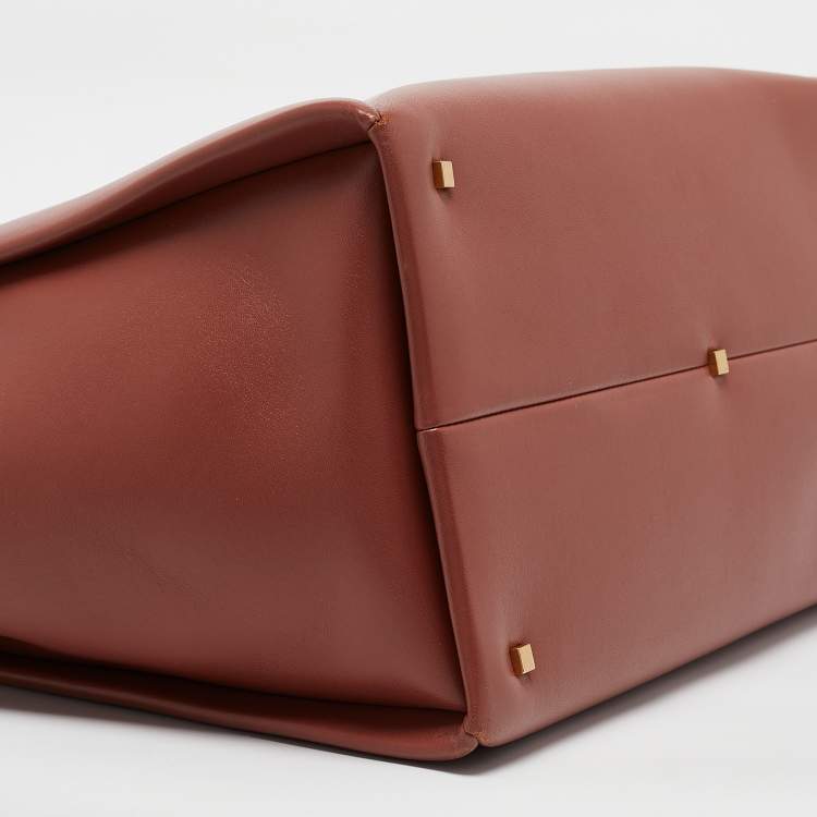 Pre Owned Valentino Brick Red Leather One Stud Tote