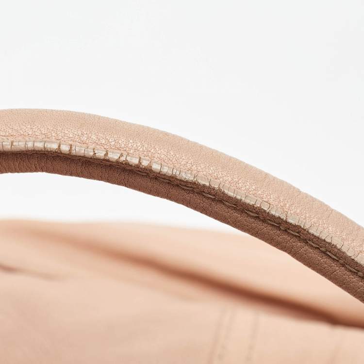 Pre Owned Valentino Beige Leather Urban Lace Embroidered Satchel