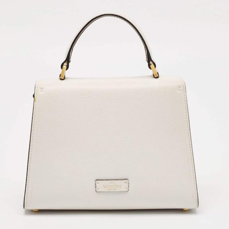 Pre Owned Valentino White Leather Small VSLING Top Handle Bag