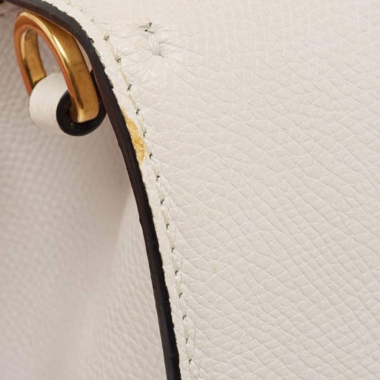 Pre Owned Valentino White Leather Small VSLING Top Handle Bag