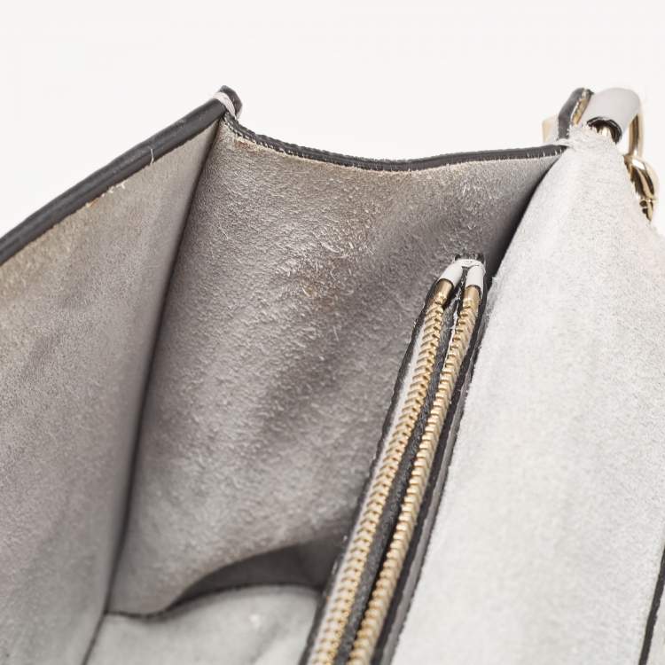 Pre Owned Valentino Grey Leather Rockstud Side Slip Crossbody Bag