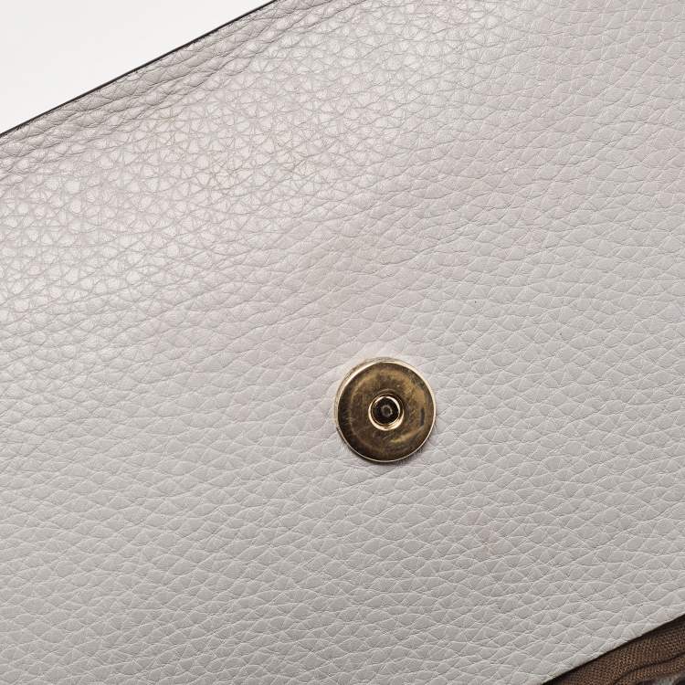 Pre Owned Valentino Grey Leather Rockstud Side Slip Crossbody Bag