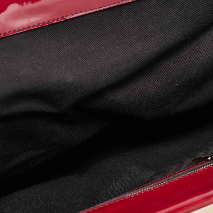 Pre Owned Valentino Red Patent Histoire Framed Bag