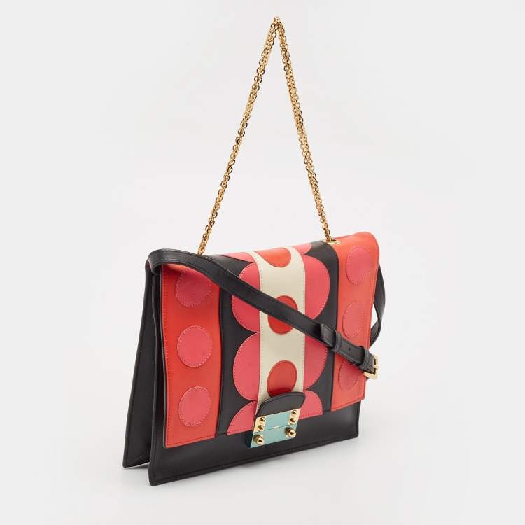Pre Owned Valentino Multicolor Leather Carmen Flap Shoulder Bag