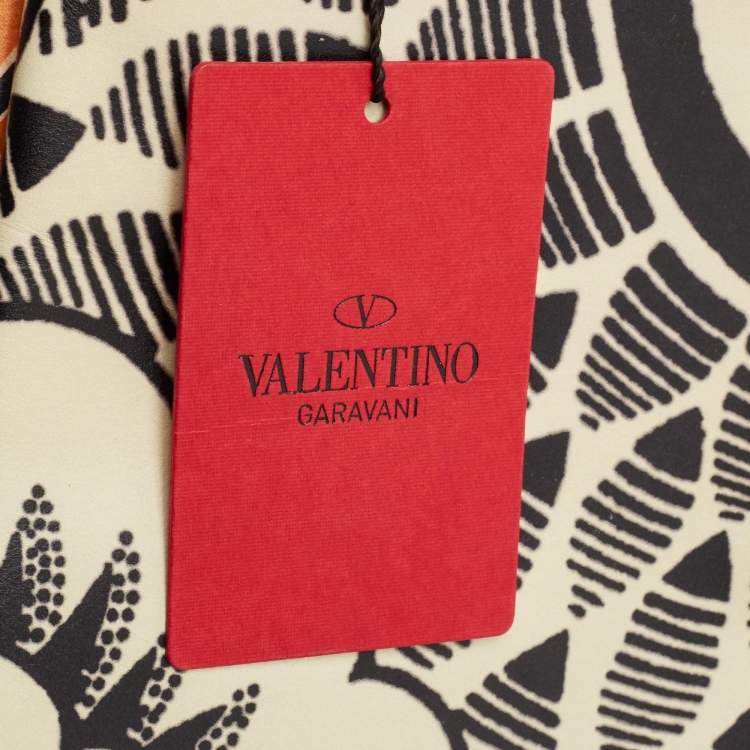 Pre Owned Valentino Multicolor Floral Print Leather Mime Top Handle Bag