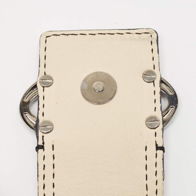 Pre Owned Valentino Cream/Black Leather Catch Hobo