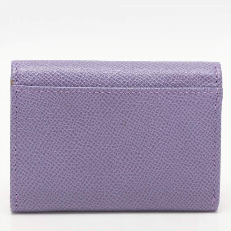 Pre Owned Valentino Purple Leather Card Case