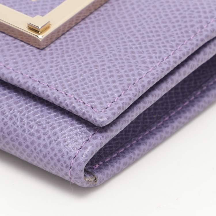 Pre Owned Valentino Purple Leather Card Case