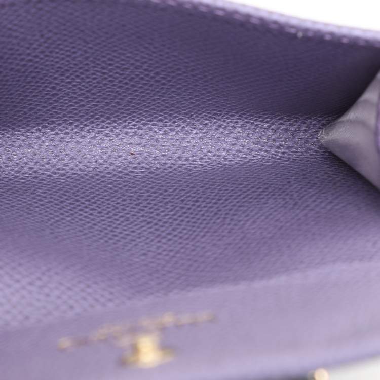 Pre Owned Valentino Purple Leather Card Case