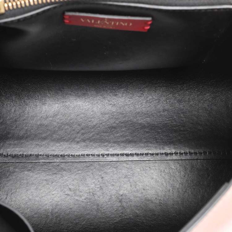 Pre Owned Valentino Rose Cannelle Leather Small VRING Top Handle Bag