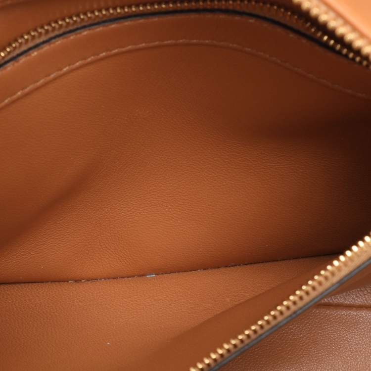 Pre Owned Valentino Beige/Brown Leather and Raffia Medium One Stud Tote