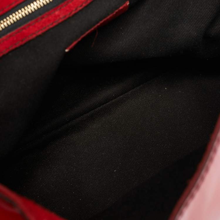 Pre Owned Valentino Red Patent Leather Histoire Satchel