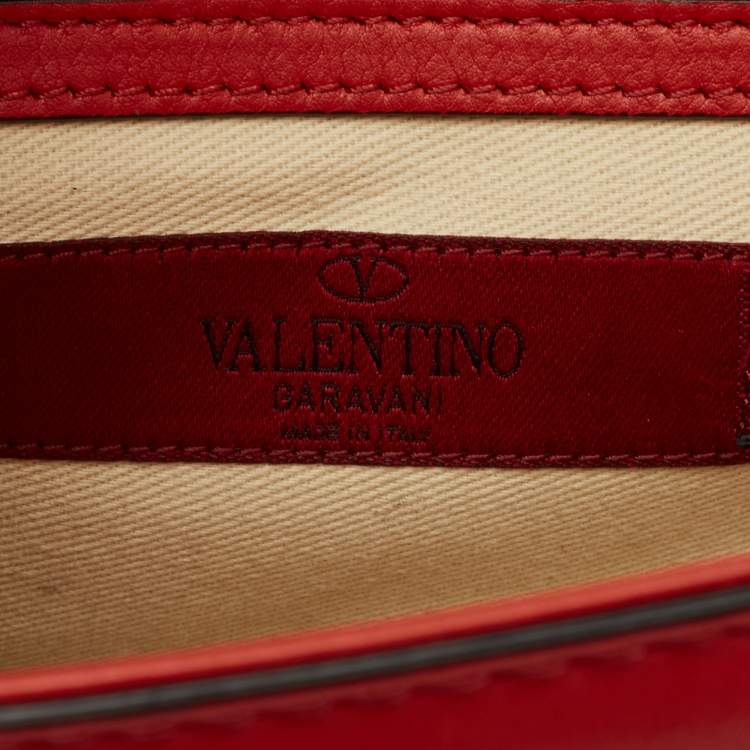 Pre Owned Valentino Red Leather Large Glam Lock Flap Bag